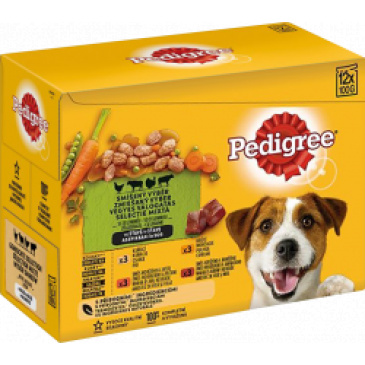 Pedigree kapsička 12x100g smíšený výběr se zeleninou ve šťávě 