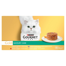 GOURMET GOLD Multipack Savoury Cake hovězí, kuře, krůta, jehněčí 48 x 85g