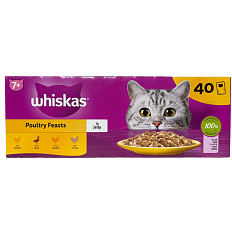 Whiskas Adult kapsička drůbeží hody v želé kuře/kachna/krůta 40 x 85 g