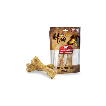 KIDDOG 100% Natural Snack, buvolí průdušnice ve tvaru kosti 15 cm / 200 g (2 ks)