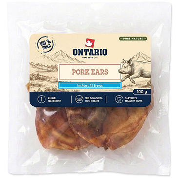 Pochoutka Ontario Pure Nature vepřové uši sušené 100g