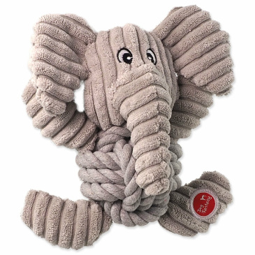 Hračka Dog Fantasy Safari slon s uzlem pískací 18cm