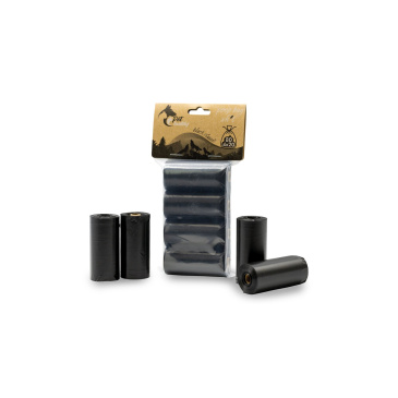 PetBuddy sáčky na exkrementy KLASIK 4 role/ á 20 sáčků, černé bez potisku