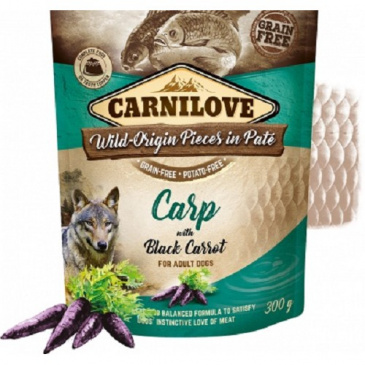 Carnilove Dog Pouch Paté Carp with black carrot 300g