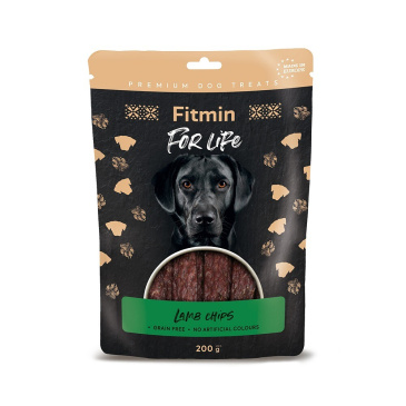 Fitmin dog treat lamb chips 200g