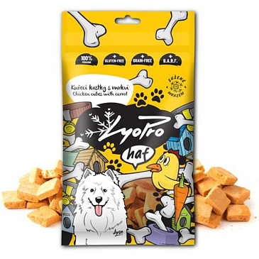 LyoPro pamlsky sušené mrazem Kuřecí kostky s mrkví 50 g 