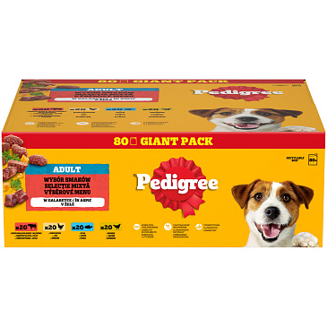 Pedigree kapsička 80 x 100g v želé