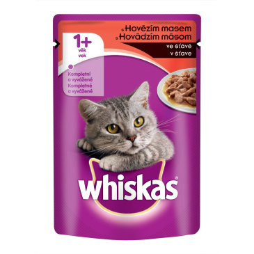 Whiskas kapsička 85 g Hovězí ve šťávě