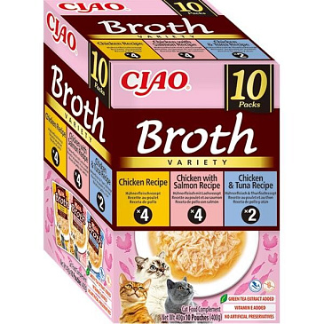 Inaba Ciao Broth kuře a ryba multipack 10x 40 g