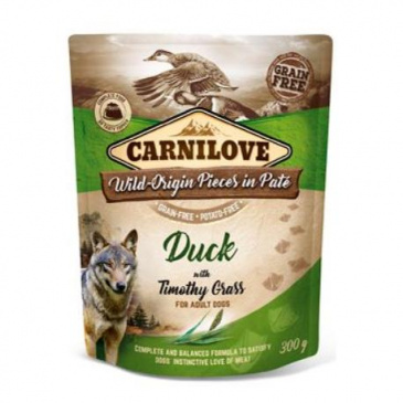 Carnilove Dog Pouch Paté Duck with Timothy Grass 300g