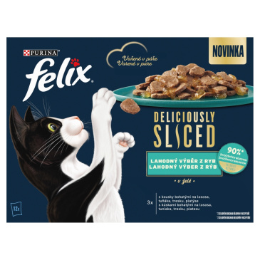 FELIX Deliciously Sliced lahodný výběr z ryb v želé 12 x 80g