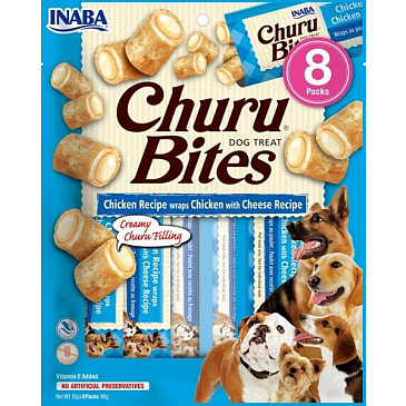 Inaba Churu Bites dog snack kuře a sýr 8x 12g Inaba Churu Bites dog snack kuře a sýr 8x 12g