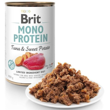 Brit Mono protein Tuna & Sweet Potato 400g(tuňák a sladký brambor)