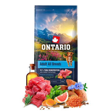 Ontario Adult All Breeds Monoprotein Tuna & Sweet Potatoes 12kg 