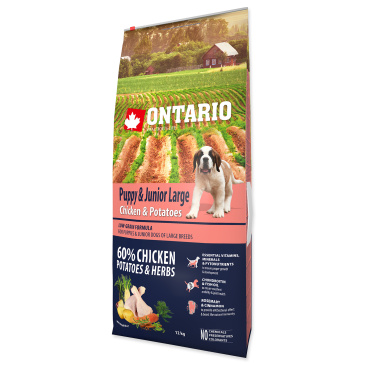 Ontario Puppy & Junior Large Chicken & Potatoes 12 kg