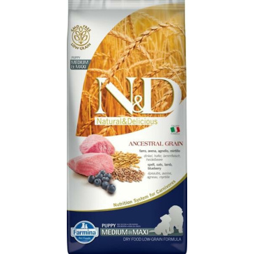 N&D Low Grain Dog Puppy M/L Lamb & Blueberry 12 kg