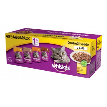 Whiskas kapsička Kousky v želé drůbež 40x100g
