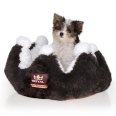 Pelíšek plyšový Princess hnědo/bílá