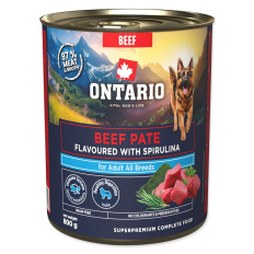 Konzerva Ontario Adult hovězí pate s příchutí spiruliny 800g