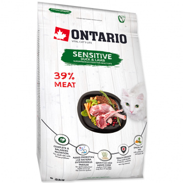 ONTARIO Cat Sensitive/Derma 2kg