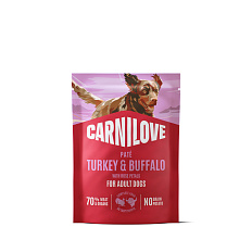 Carnilove Dog Pouch Paté Turkey & Buffalo with Rose Petals 300 g