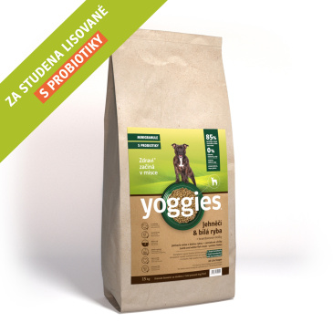 Yoggies jehněčí a bílá ryba 15kg Minigranule 