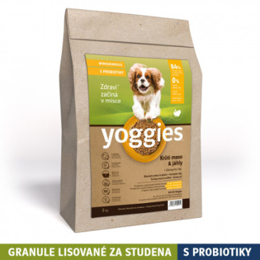 Yoggies Krůtí Minigranule maso a jáhly - Monoprotein, hypoalergenní 15 Kg