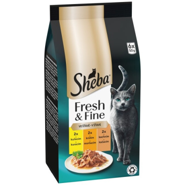 Sheba Fresh & Fine kapsičky kuřecí, krůtí, kachní 6 x 50g