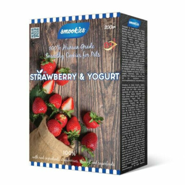 SMOOKIES Premium STRAWBERRY - jahodové sušenky , 200g