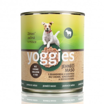 Yoggies konzerva pro psy jehněčí konzerva s bramborem a karotkou 800g