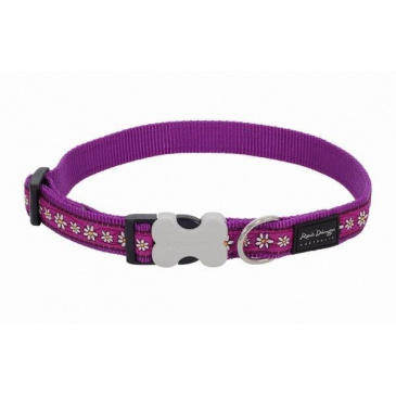 Obojek Red Dingo 25 mm x 41-63 cm - Daisy Chain Purple