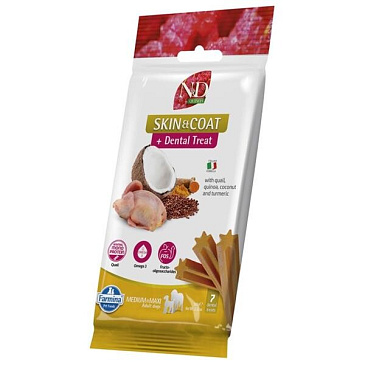 N&D QUINOA Dog Dental Snack Skin & Coat Quil Medium & Maxi 100 g