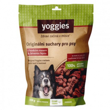 Yoggies Suchary pro psy s hovězím masem a červenou řepou 150g