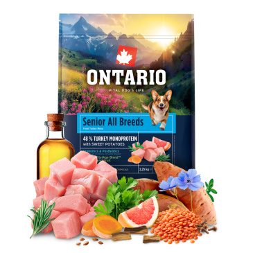 Ontario Senior All Breeds Monoprotein Turkey & Sweet Potatoes 2,25kg
