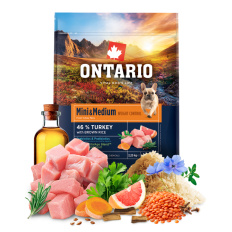 Ontario Mini & Medium Weight Control Turkey & Brown Rice 2,25kg