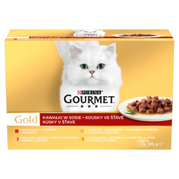 Gourmet Gold multipack - kousky ve šťávě 12 x 85g