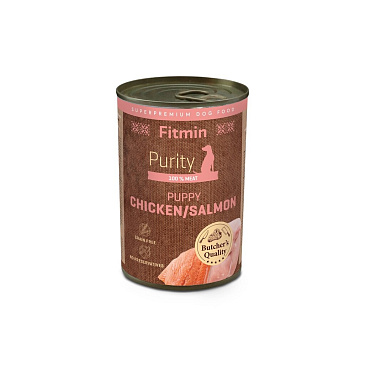 Fitmin Purity Konzerva kuřecí s lososem pro štěňata 400 g