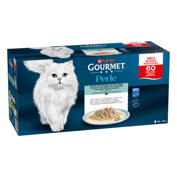Gourmet Perle Multipack Oceán losos, treska, platýs 60 x 85 g