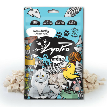 LyoPro pamlsky pro kočky sušené mrazem Kuřecí kostky 50 g 