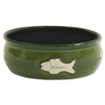 Miska MAGIC CAT keramická s rybkou 12,5 cm zelená