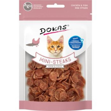 Dokas - Kuře a treska mini steaky pro kočky 25g