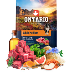 Ontario Adult Medium Lamb & Brown Rice 2,25kg