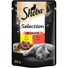 Sheba kapsička s kuřecím a hovězím masem ve šťávě 85g