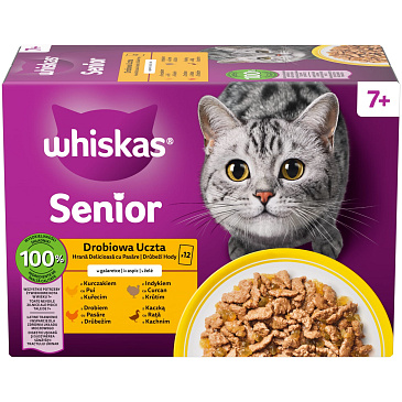 Whiskas kapsička Senior Drůbeží Hody v želé 12 x 85 g 