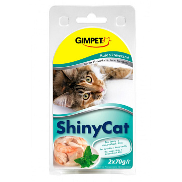 ShinyCat konzerva krevety + kuřecí 2 x 70g