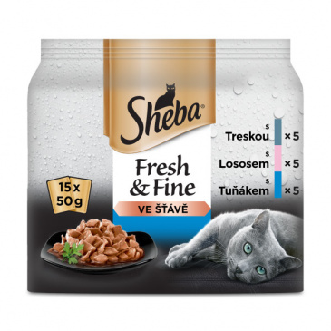 Sheba Fresh & Fine in Gravy Rybí výběr 15 x 50 g