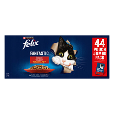 FELIX Fantastic s hovězím, kuřetem, kachnou, jehněším v želé 44 x 85 g
